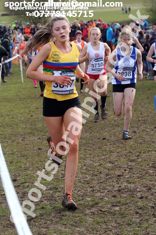 Girls under-15s, 2020 British Athletics Inter Counties Cross Country Champs., Prestwold Hall, Loughborough. Photo: David T. Hewitson/Sports for All Pics